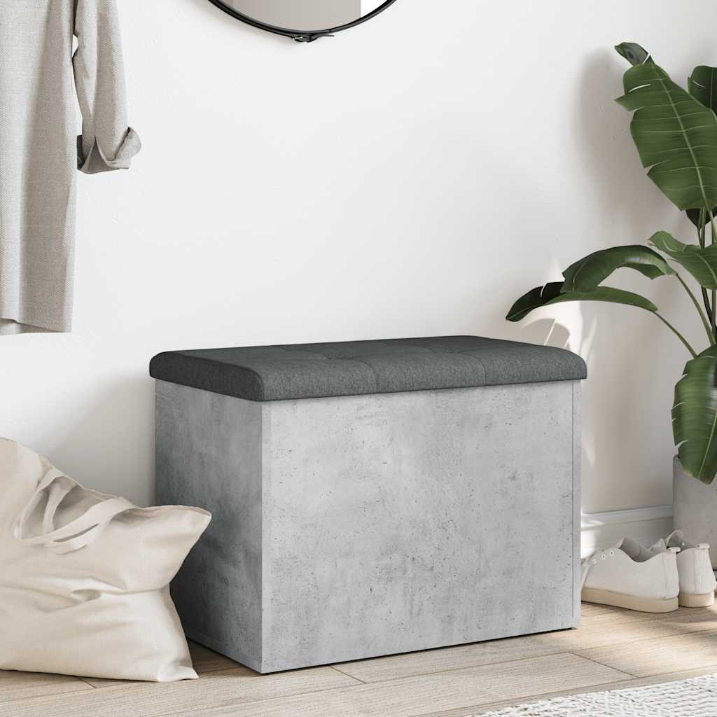 vidaXL Storage Bench Concrete Grey 62x42x45 cm Engineered Wood