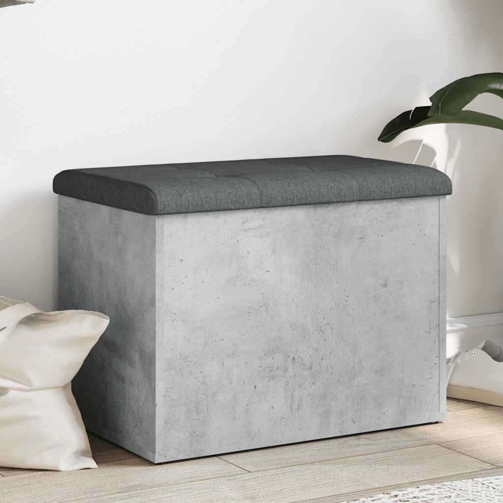 vidaXL Storage Bench Concrete Grey 62x42x45 cm Engineered Wood