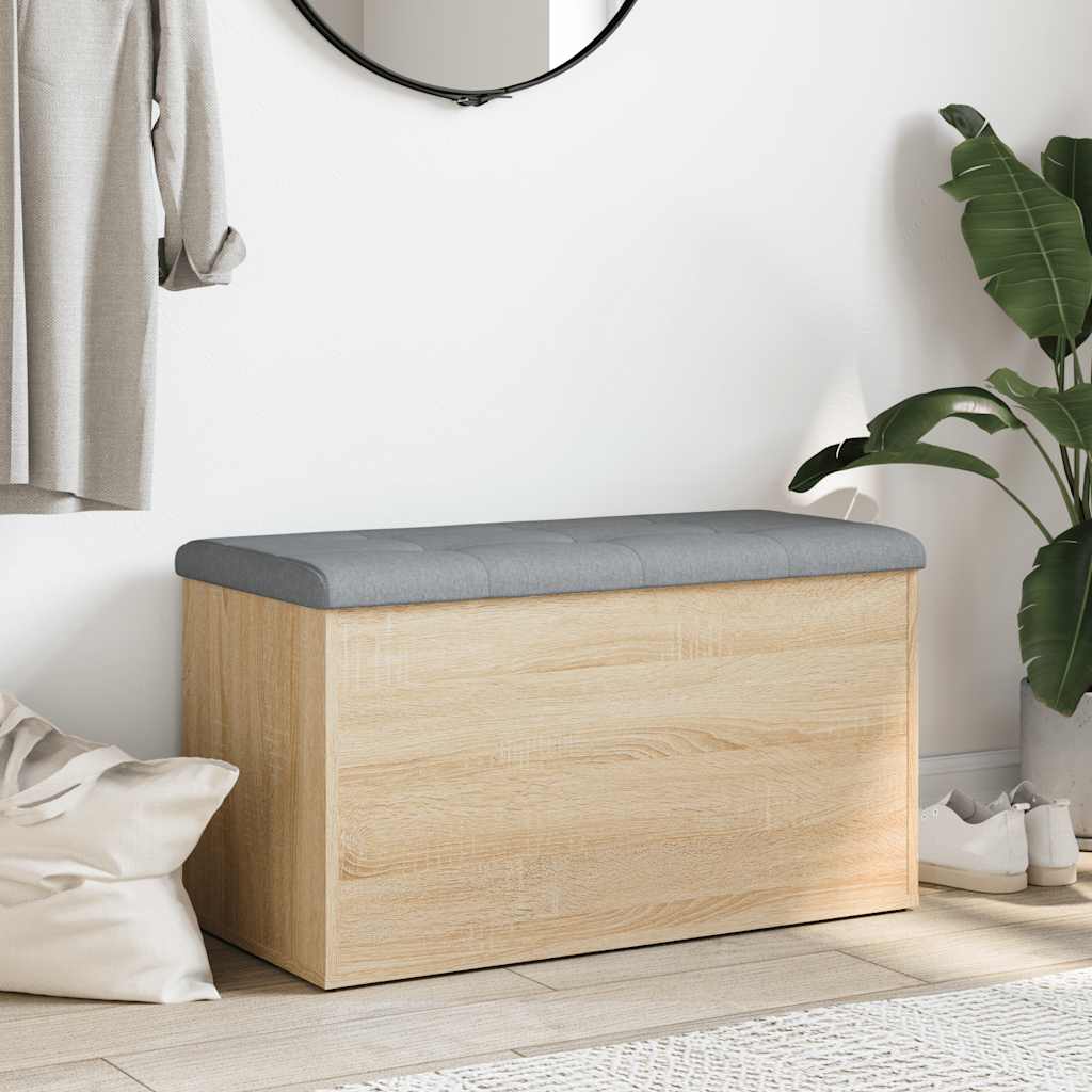 vidaXL Storage Bench Sonoma Oak 82x42x45 cm Engineered Wood