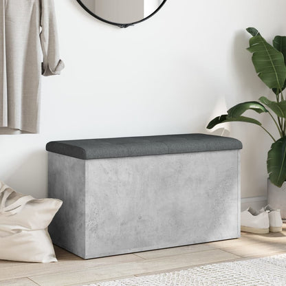 vidaXL Storage Bench Concrete Grey 82x42x45 cm Engineered Wood