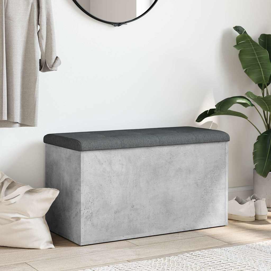 vidaXL Storage Bench Concrete Grey 82x42x45 cm Engineered Wood