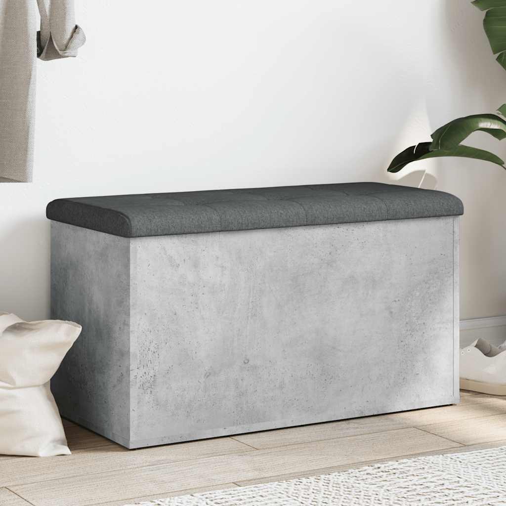vidaXL Storage Bench Concrete Grey 82x42x45 cm Engineered Wood