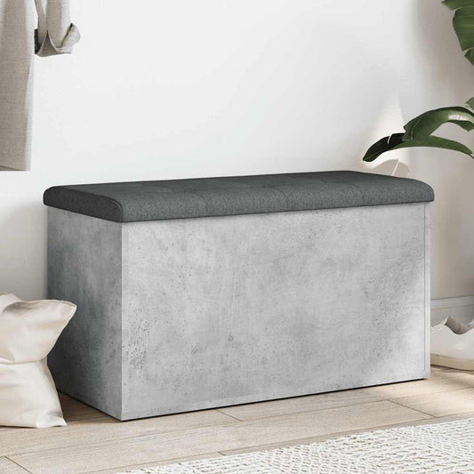 vidaXL Storage Bench Concrete Grey 82x42x45 cm Engineered Wood