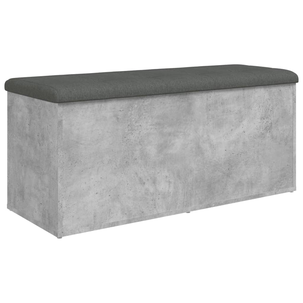 vidaXL Storage Bench Concrete Grey 102x42x45 cm Engineered Wood