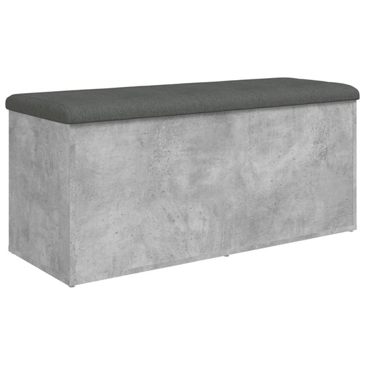 vidaXL Storage Bench Concrete Grey 102x42x45 cm Engineered Wood