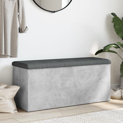 vidaXL Storage Bench Concrete Grey 102x42x45 cm Engineered Wood