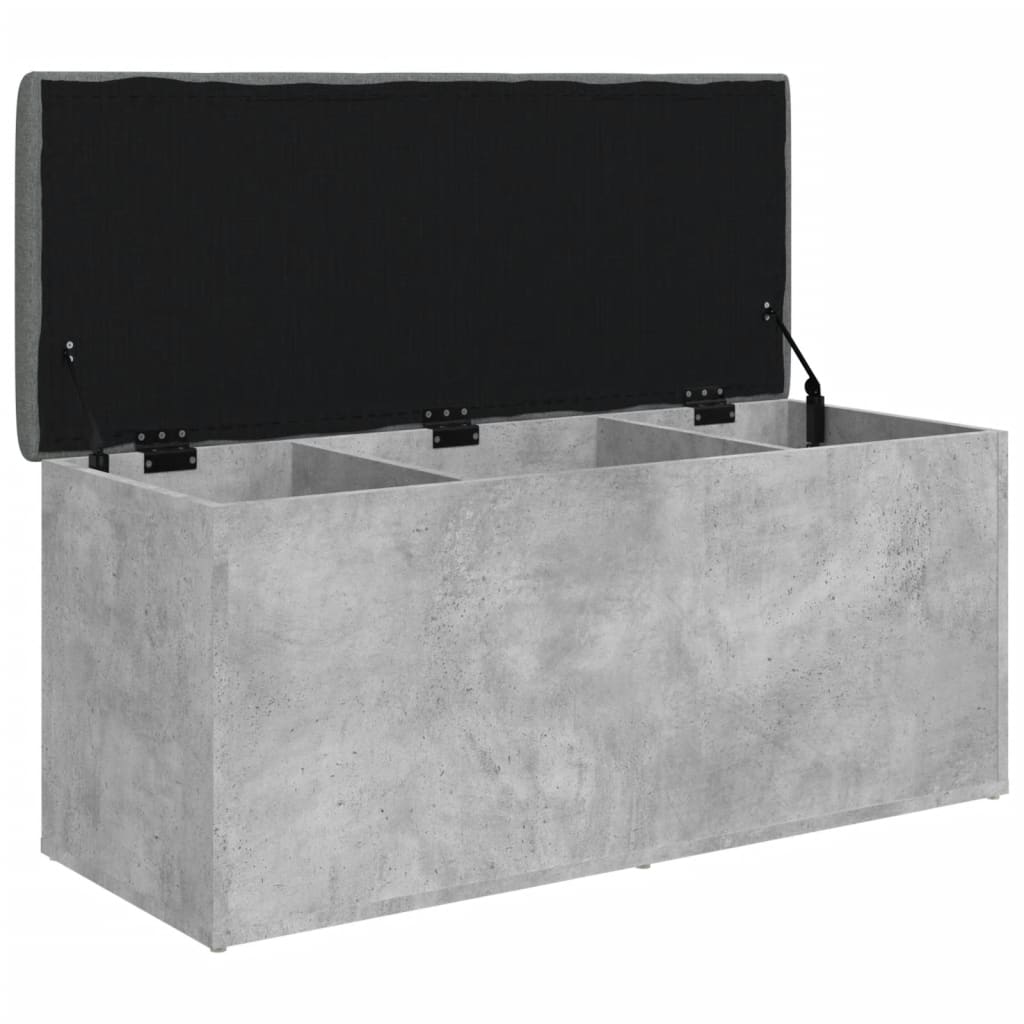 vidaXL Storage Bench Concrete Grey 102x42x45 cm Engineered Wood
