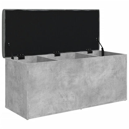 vidaXL Storage Bench Concrete Grey 102x42x45 cm Engineered Wood