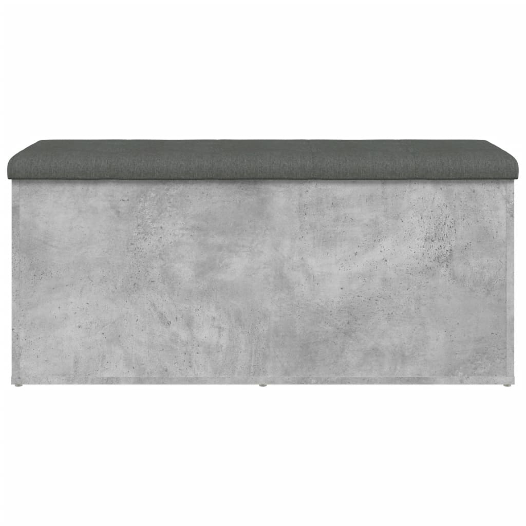 vidaXL Storage Bench Concrete Grey 102x42x45 cm Engineered Wood