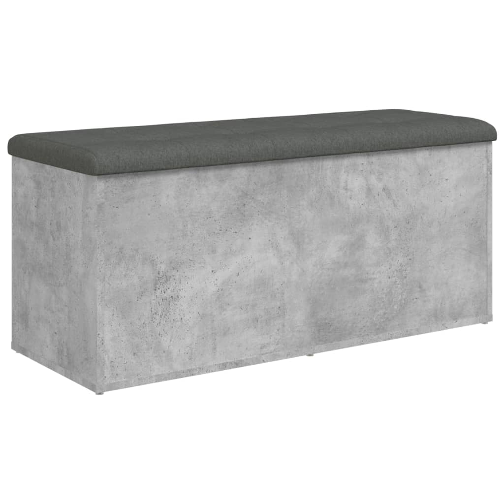 vidaXL Storage Bench Concrete Grey 102x42x45 cm Engineered Wood