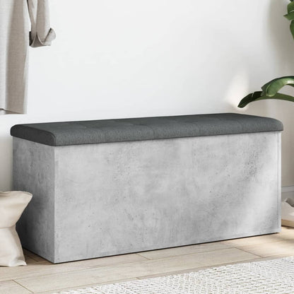 vidaXL Storage Bench Concrete Grey 102x42x45 cm Engineered Wood
