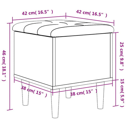 vidaXL Storage Bench Concrete Grey 42x42x46 cm Engineered Wood