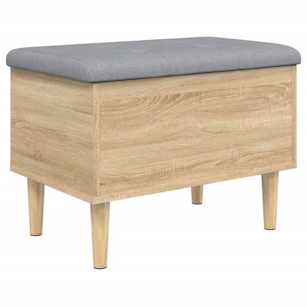 vidaXL Storage Bench Sonoma Oak 62x42x46 cm Engineered Wood