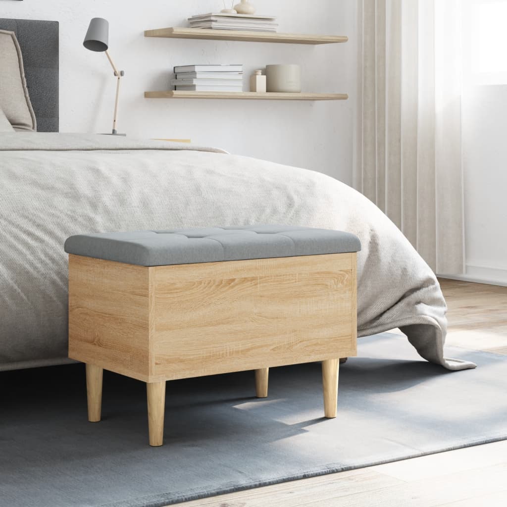 vidaXL Storage Bench Sonoma Oak 62x42x46 cm Engineered Wood