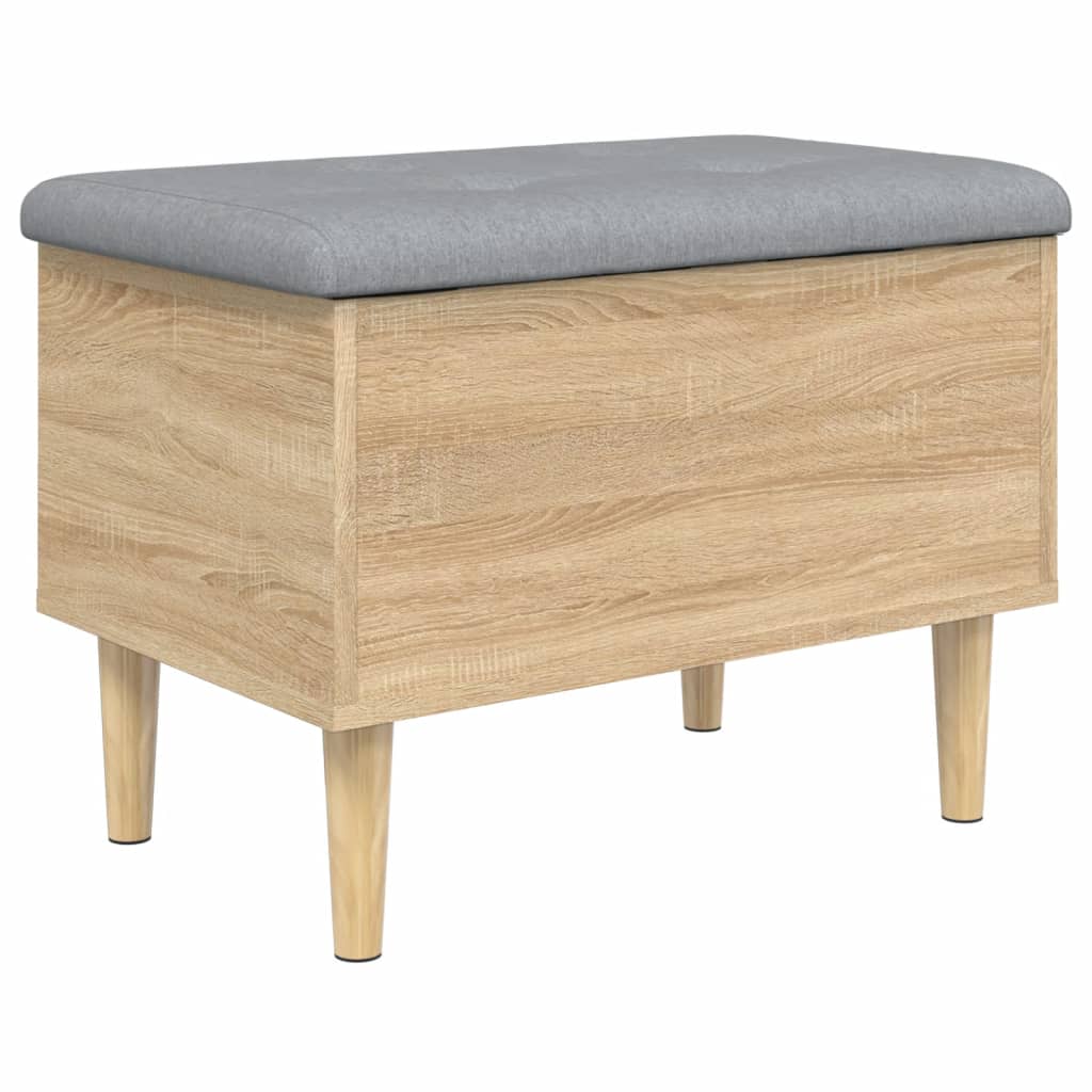 vidaXL Storage Bench Sonoma Oak 62x42x46 cm Engineered Wood