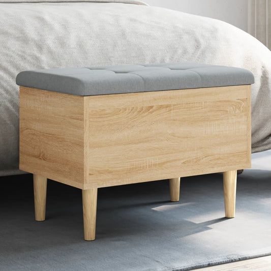 vidaXL Storage Bench Sonoma Oak 62x42x46 cm Engineered Wood