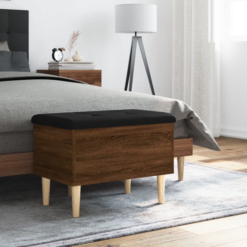 vidaXL Storage Bench Brown Oak 62x42x46 cm Engineered Wood