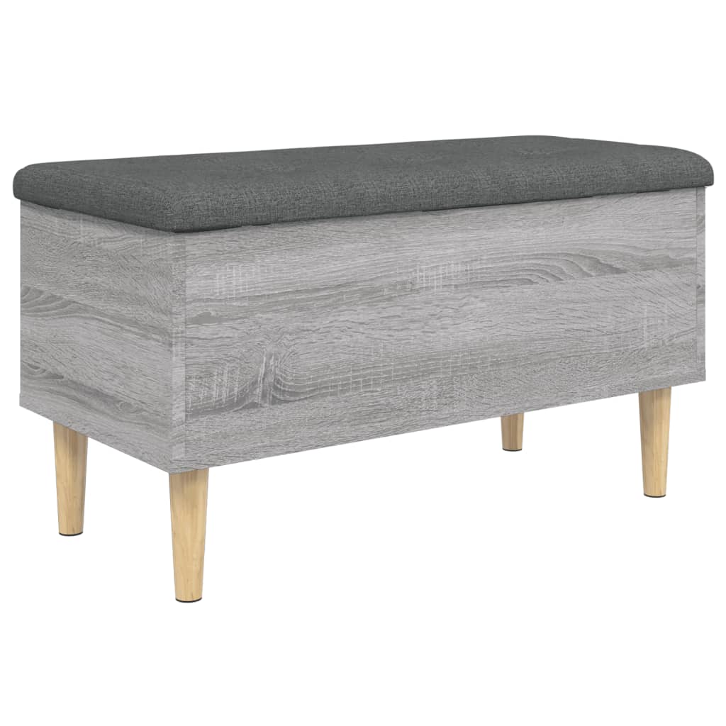 vidaXL Storage Bench Grey Sonoma 82x42x46 cm Engineered Wood