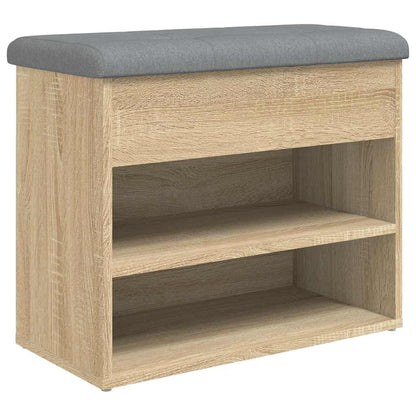 vidaXL Shoe Bench Sonoma Oak 62x32x50 cm Engineered Wood