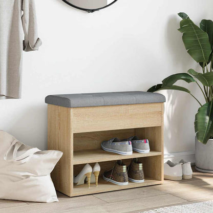 vidaXL Shoe Bench Sonoma Oak 62x32x50 cm Engineered Wood