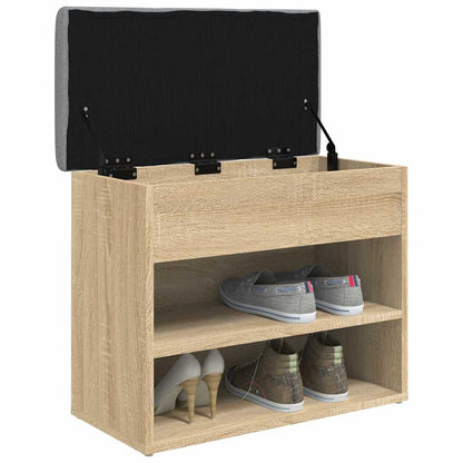 vidaXL Shoe Bench Sonoma Oak 62x32x50 cm Engineered Wood