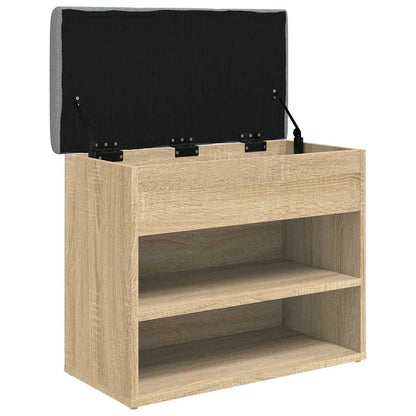 vidaXL Shoe Bench Sonoma Oak 62x32x50 cm Engineered Wood