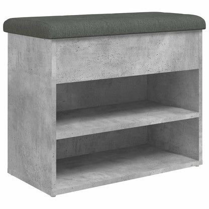 vidaXL Shoe Bench Concrete Grey 62x32x50 cm Engineered Wood