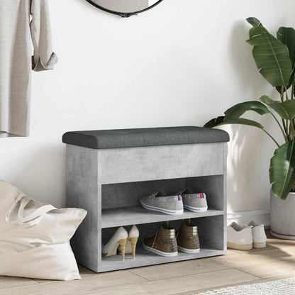 vidaXL Shoe Bench Concrete Grey 62x32x50 cm Engineered Wood