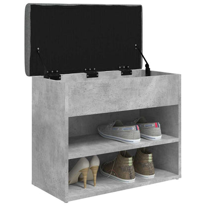 vidaXL Shoe Bench Concrete Grey 62x32x50 cm Engineered Wood