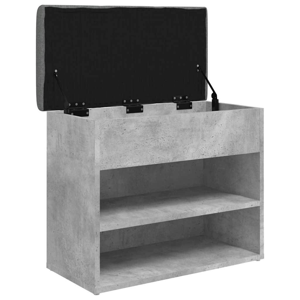 vidaXL Shoe Bench Concrete Grey 62x32x50 cm Engineered Wood