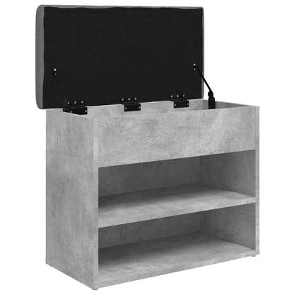 vidaXL Shoe Bench Concrete Grey 62x32x50 cm Engineered Wood