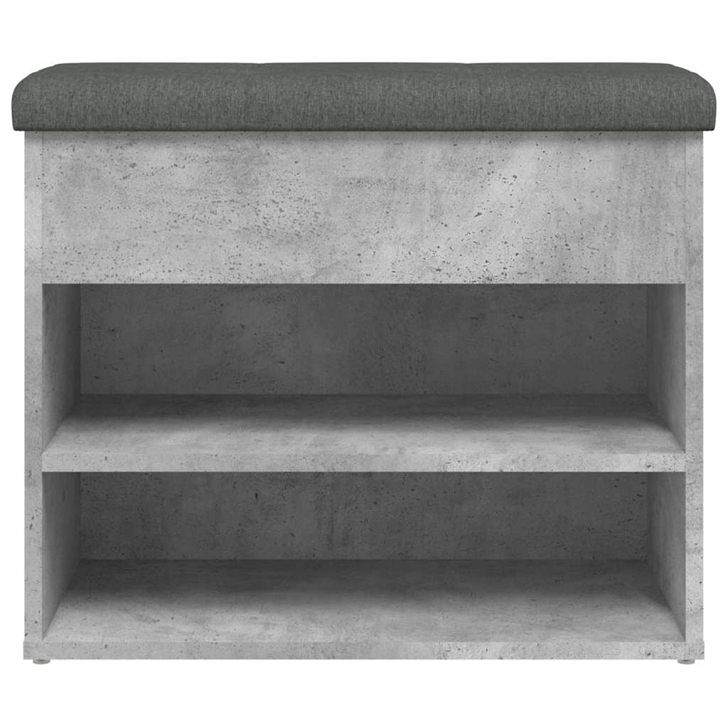 vidaXL Shoe Bench Concrete Grey 62x32x50 cm Engineered Wood