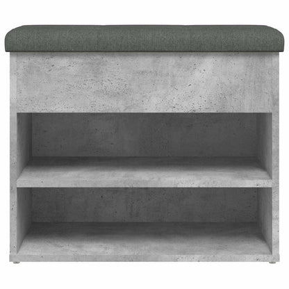 vidaXL Shoe Bench Concrete Grey 62x32x50 cm Engineered Wood