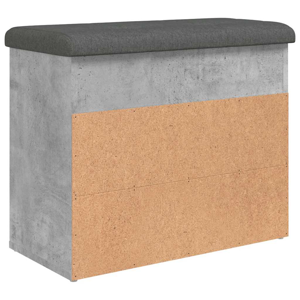 vidaXL Shoe Bench Concrete Grey 62x32x50 cm Engineered Wood