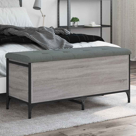 vidaXL Storage Bench Grey Sonoma 102x42x45 cm Engineered Wood