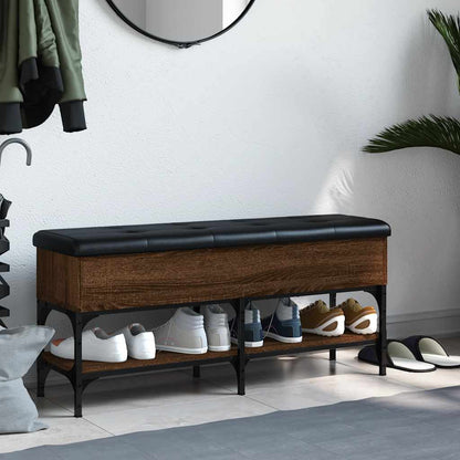 vidaXL Shoe Bench Brown Oak 102x32x45 cm Engineered Wood