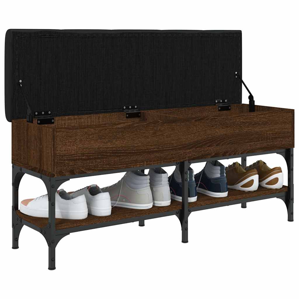 vidaXL Shoe Bench Brown Oak 102x32x45 cm Engineered Wood