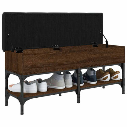 vidaXL Shoe Bench Brown Oak 102x32x45 cm Engineered Wood