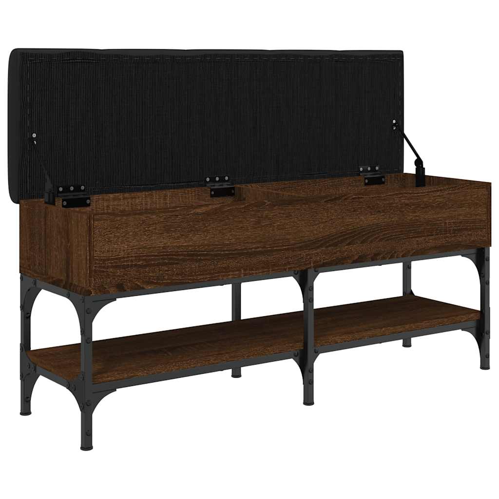 vidaXL Shoe Bench Brown Oak 102x32x45 cm Engineered Wood