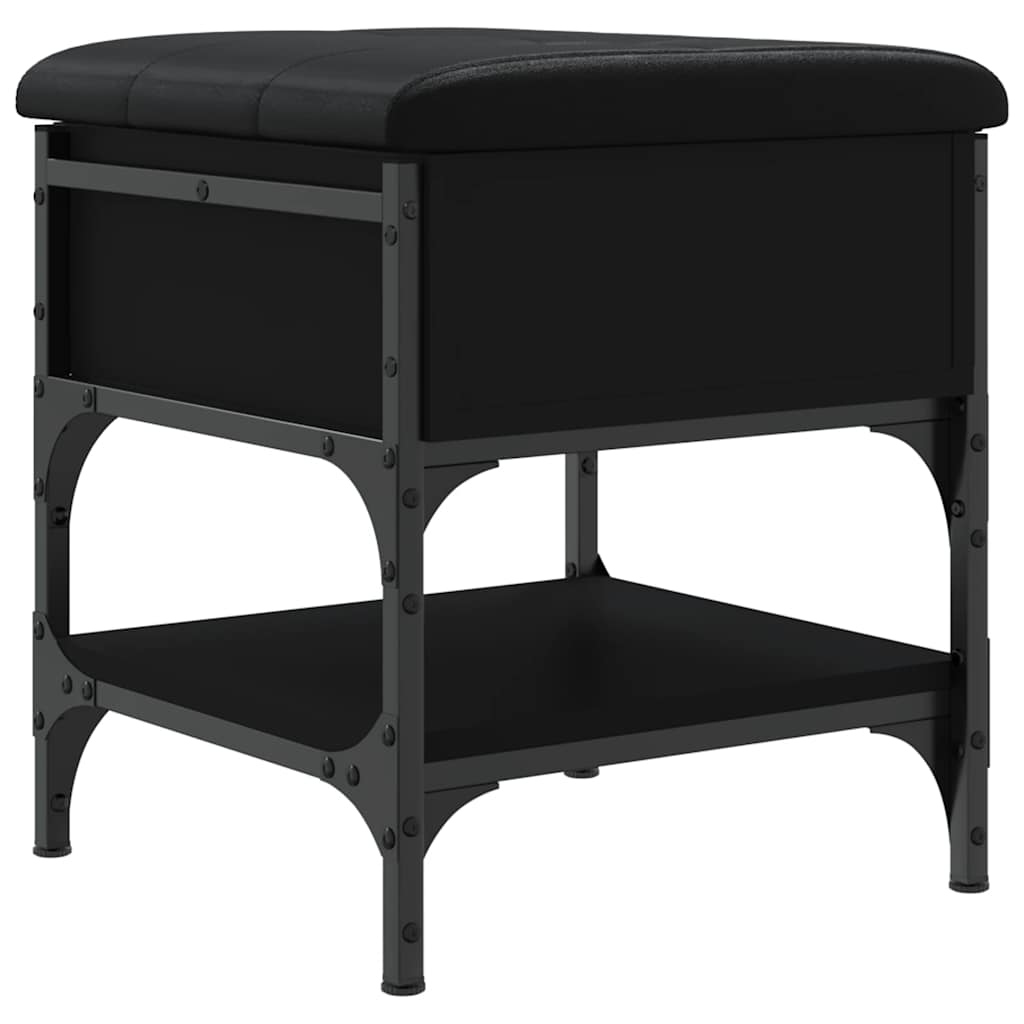 vidaXL Shoe Bench Black 42x42x45 cm Engineered Wood