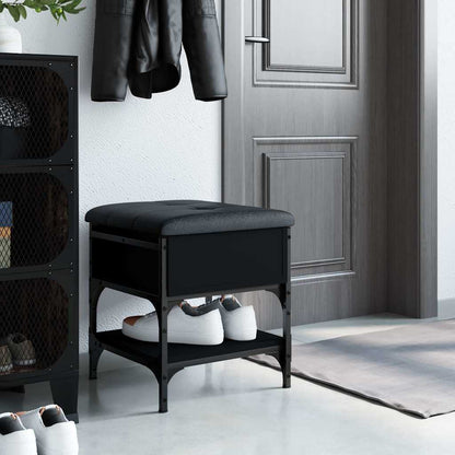 vidaXL Shoe Bench Black 42x42x45 cm Engineered Wood