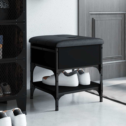 vidaXL Shoe Bench Black 42x42x45 cm Engineered Wood