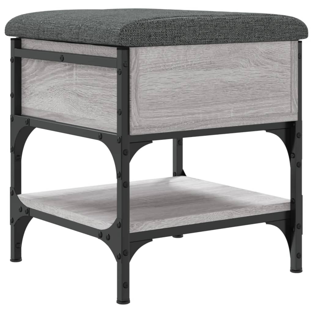 vidaXL Shoe Bench Grey Sonoma 42x42x45 cm Engineered Wood