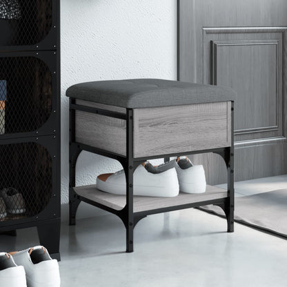 vidaXL Shoe Bench Grey Sonoma 42x42x45 cm Engineered Wood