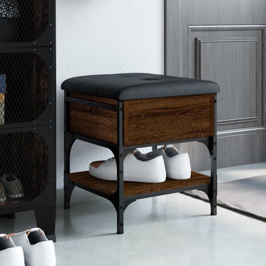 vidaXL Shoe Bench Brown Oak 42x42x45 cm Engineered Wood