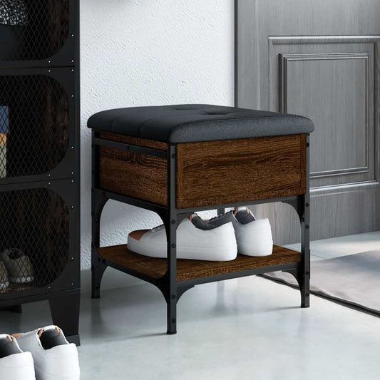 vidaXL Shoe Bench Brown Oak 42x42x45 cm Engineered Wood