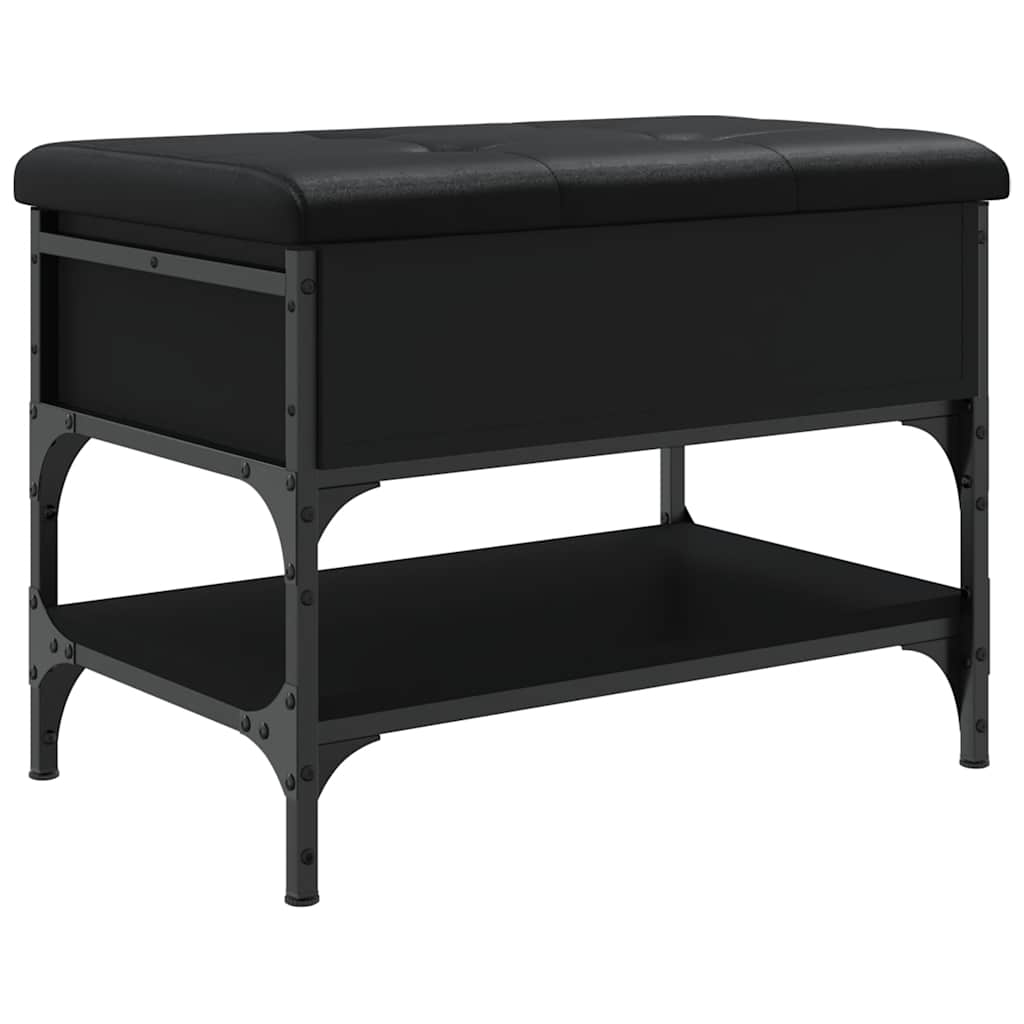 vidaXL Shoe Bench Black 62x42x45 cm Engineered Wood