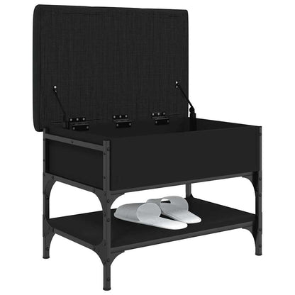vidaXL Shoe Bench Black 62x42x45 cm Engineered Wood