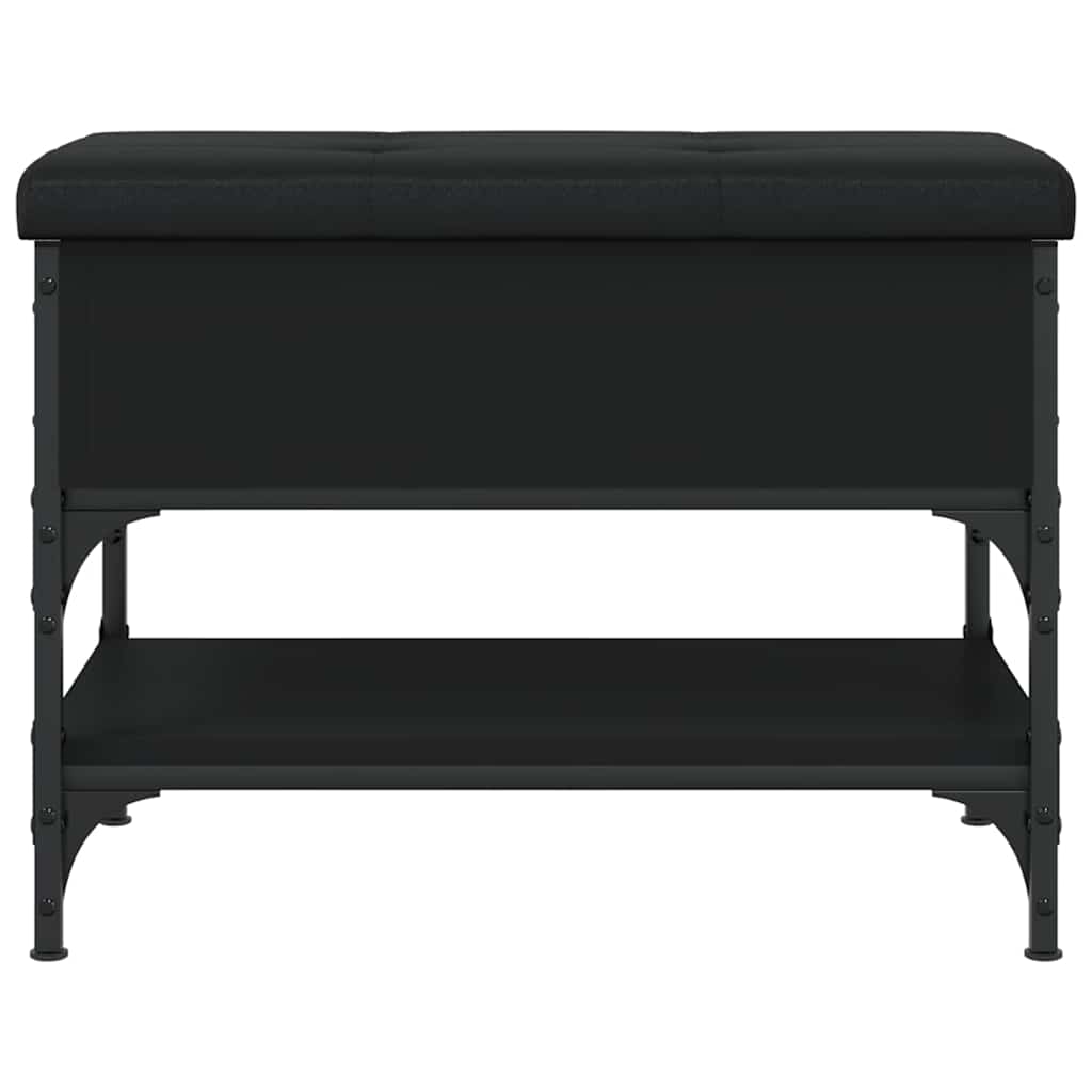 vidaXL Shoe Bench Black 62x42x45 cm Engineered Wood