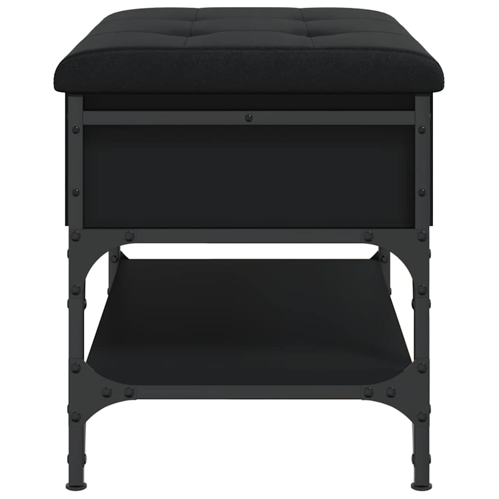vidaXL Shoe Bench Black 62x42x45 cm Engineered Wood